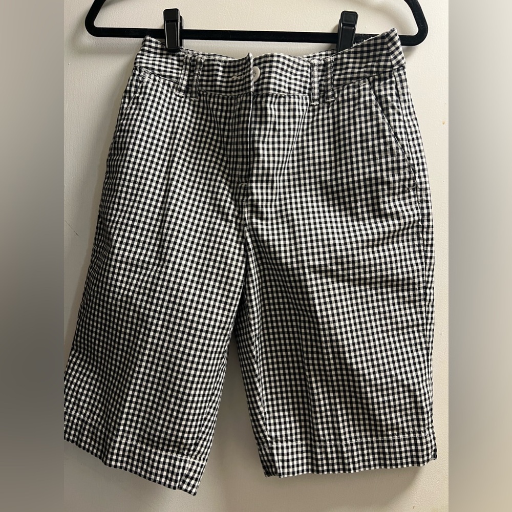 Women’s Black and White Checkered Shorts Talbots 4P